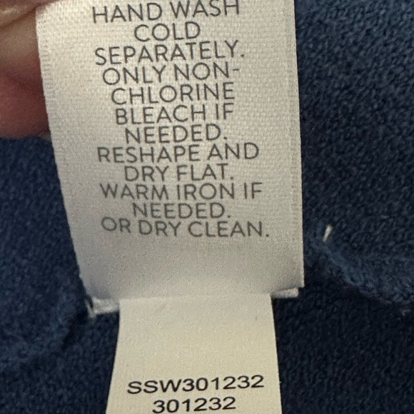 J. JILL Pure Jill Double Knit Blue Cardigan Dolman Sleeve Oversized Open Size M - Picture 14 of 15